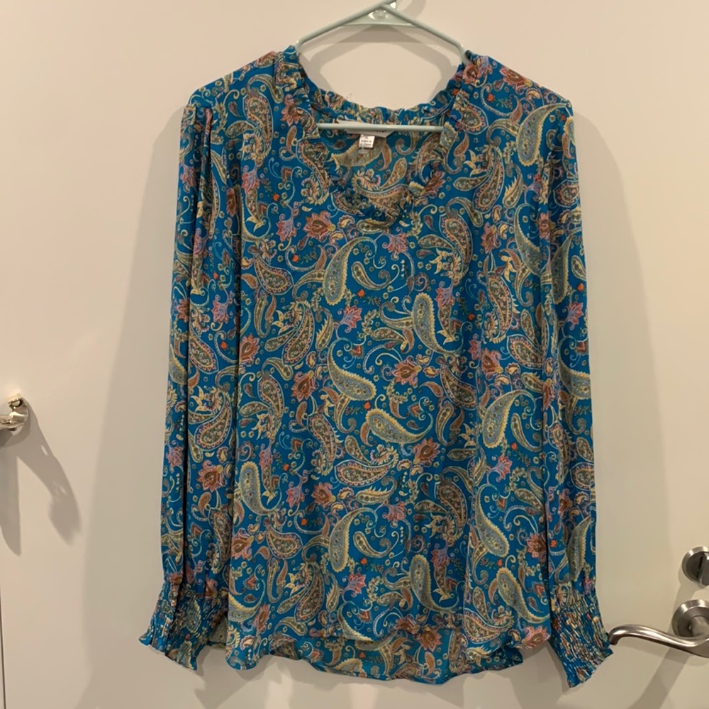 Counterparts Teal Paisley Blouse size XL